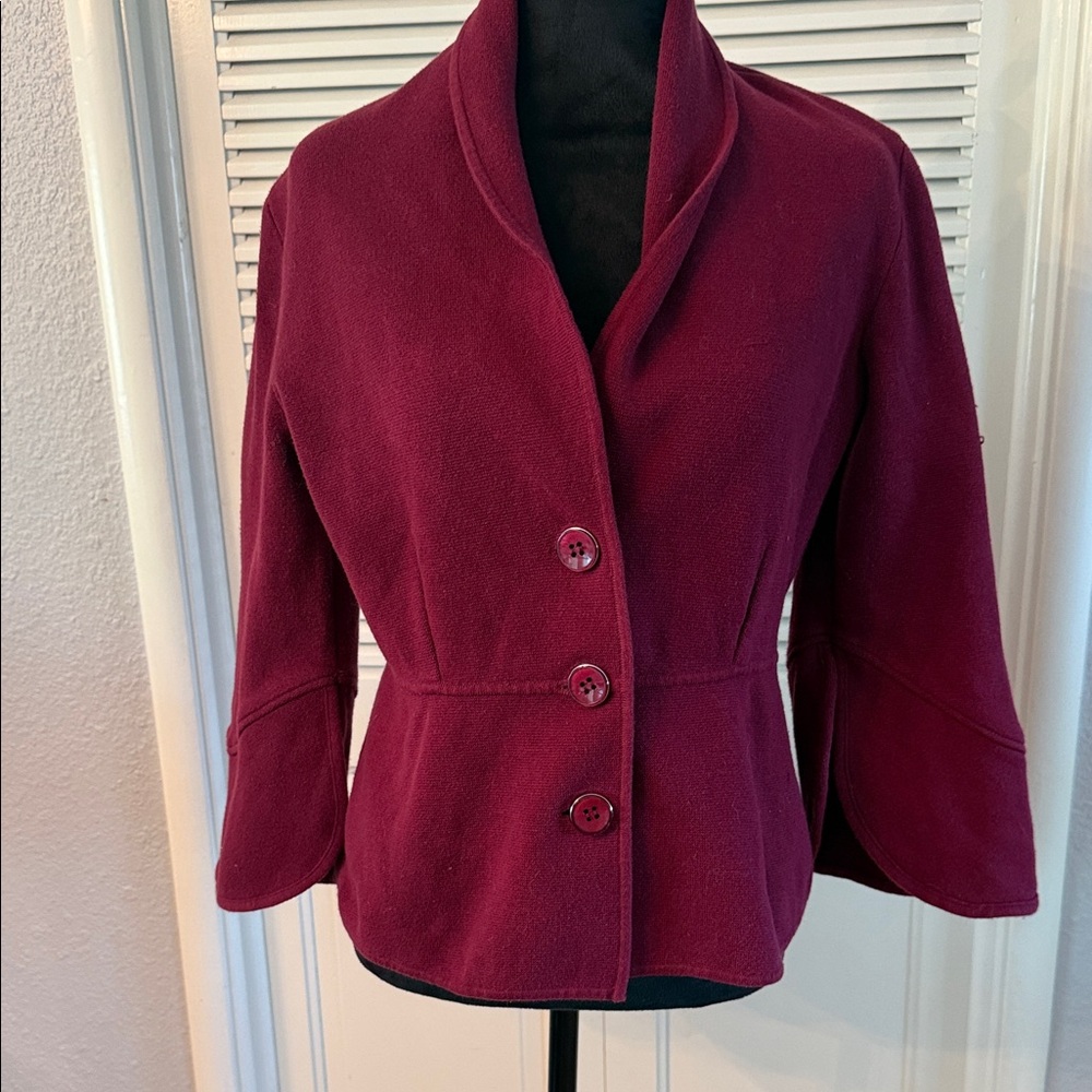 Alfani Women's Deep Wine Button-Front Pea Coat